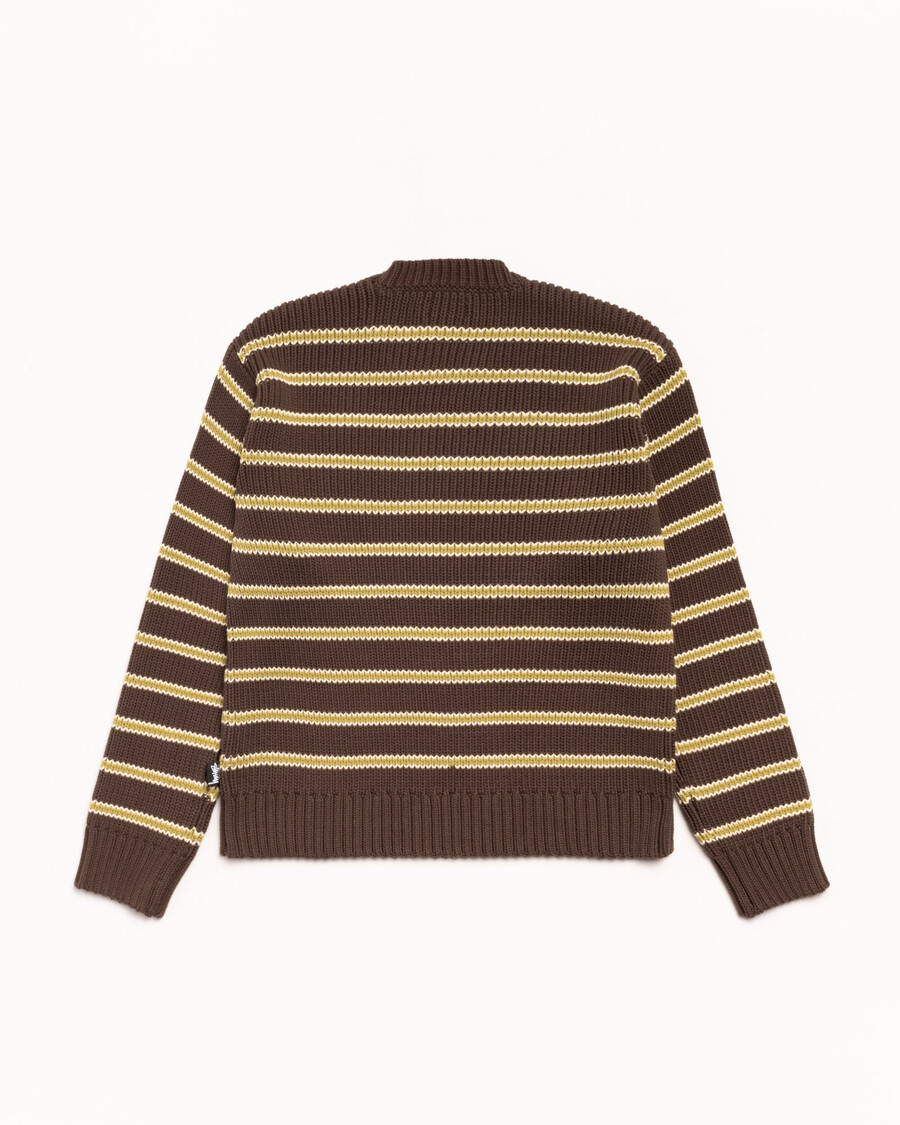 grobstrick-baumwollpullover mit streifen