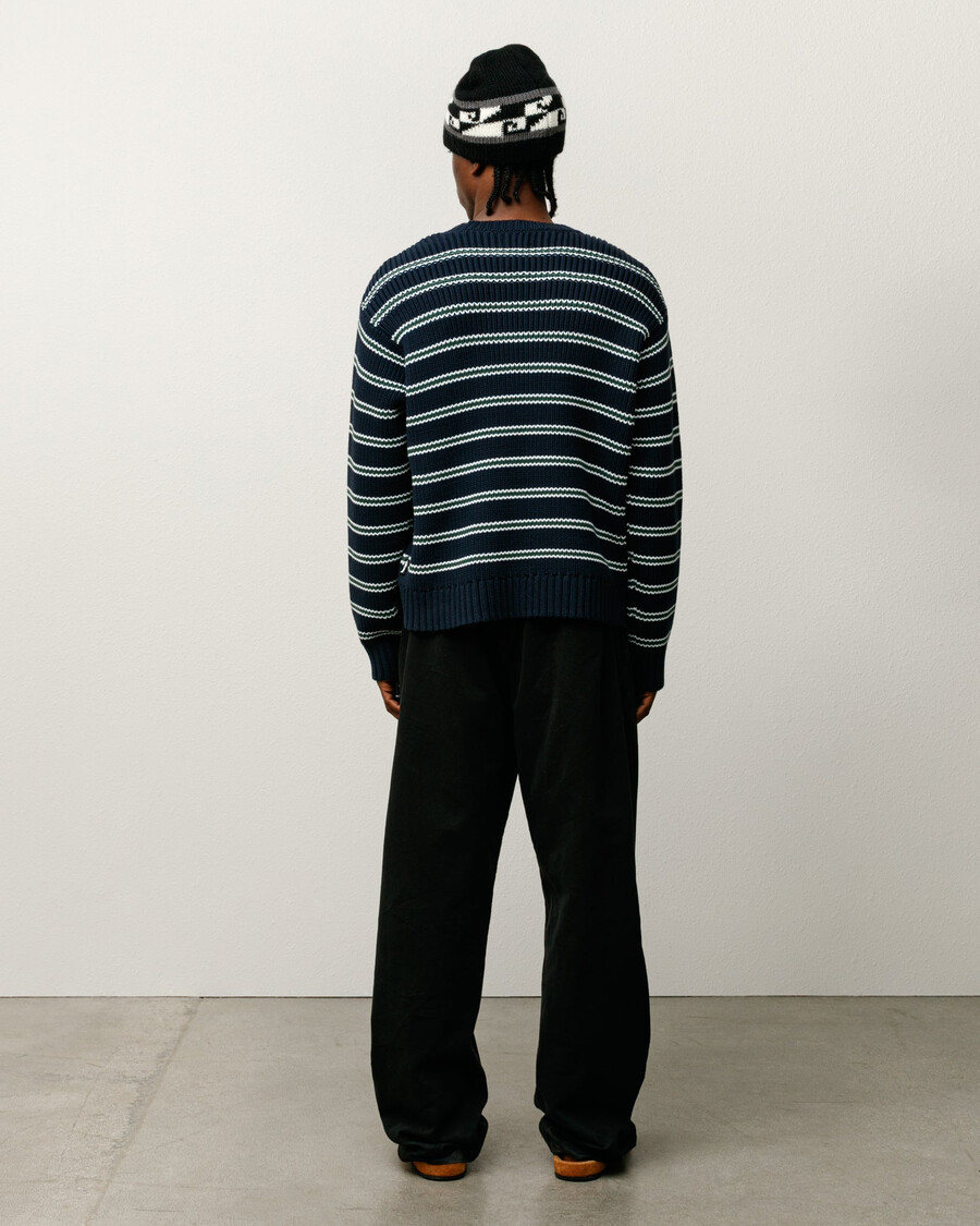 grobstrick-baumwollpullover mit streifen