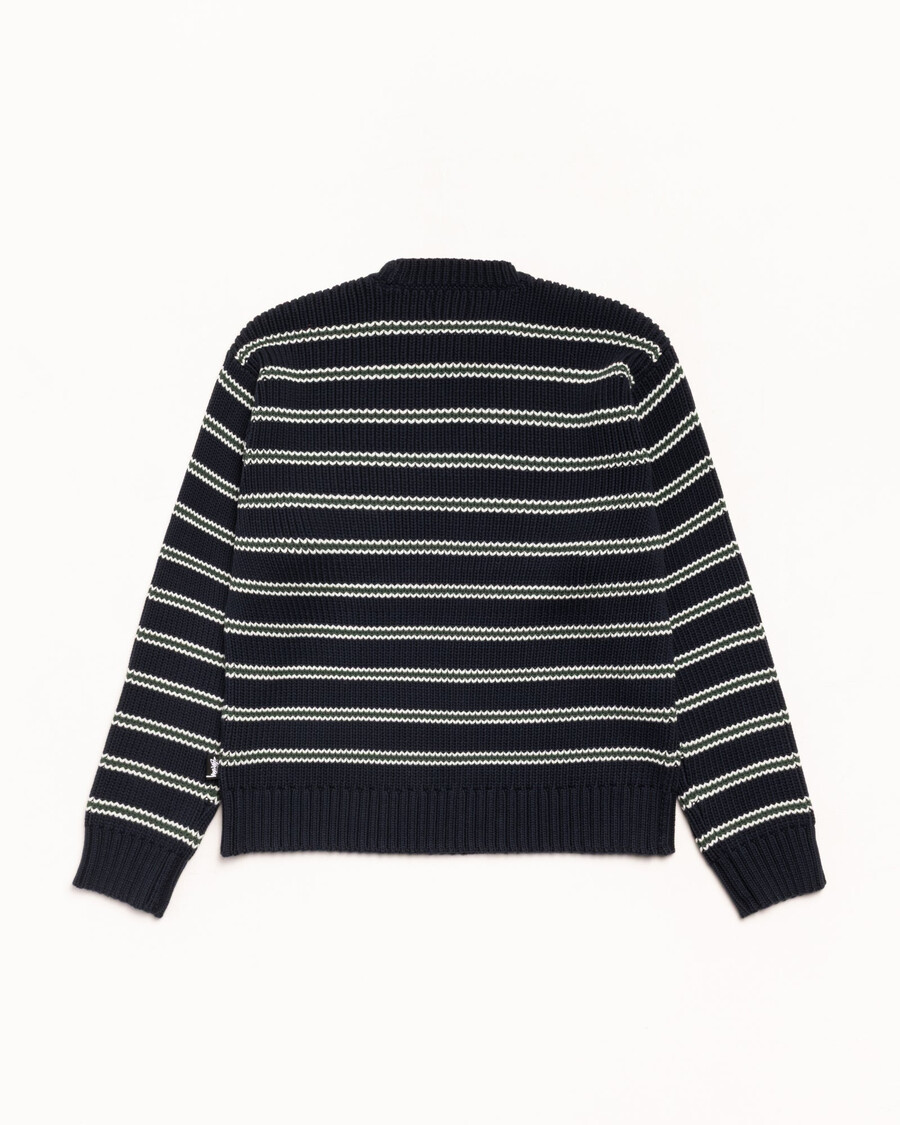 grobstrick-baumwollpullover mit streifen