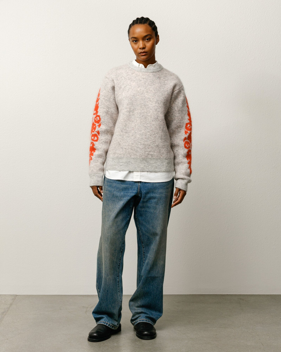 mohair-blumenpullover
