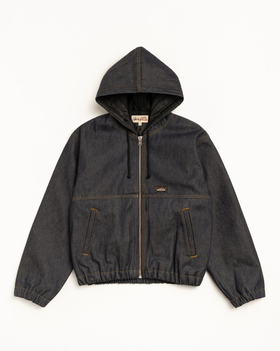 isolierte arbeitsjacke aus raw denim