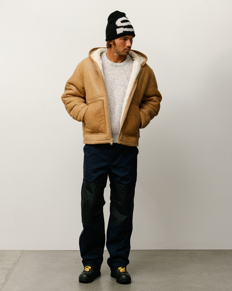 kapuzenjacke aus lammfell