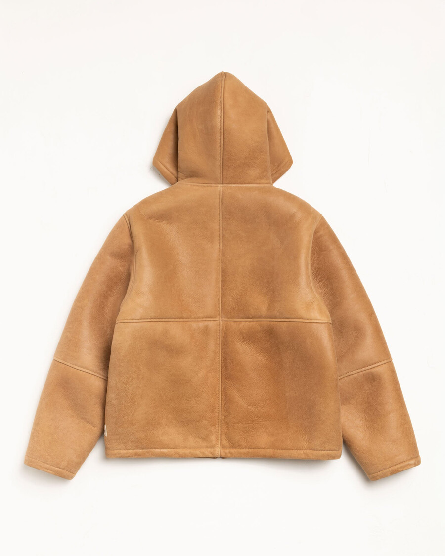 kapuzenjacke aus lammfell