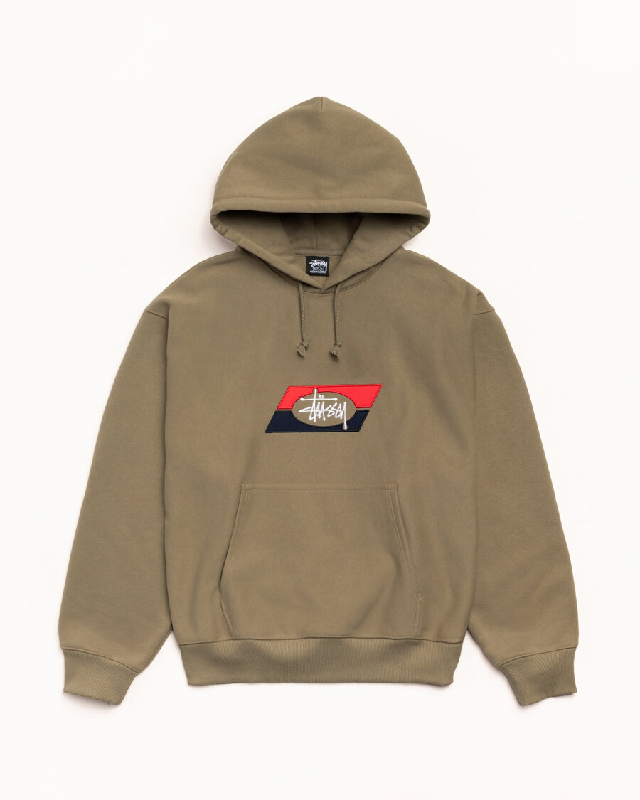 hoodie mit doppelstreifenstickerei