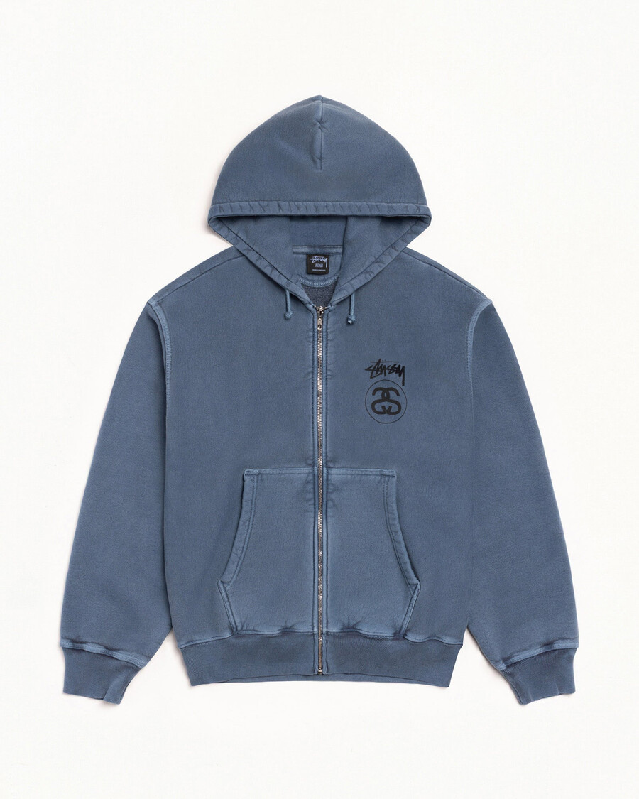 stock link zip hoodie pigment dyed