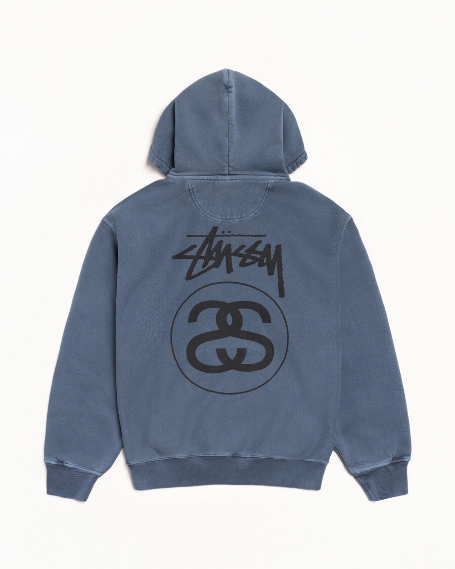 stock link zip hoodie pigment dyed